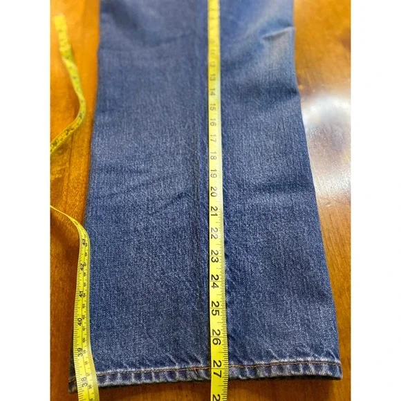 Madewell Low Slung Straight Jeans Button Fly Medium Wash Denim 32P - Picture 13 of 14